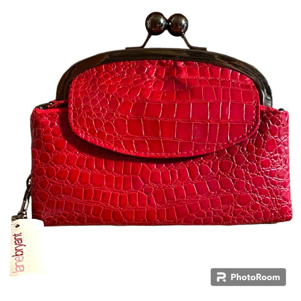 Lane Bryant NWT Red faux snakeskin Clutch wristlet